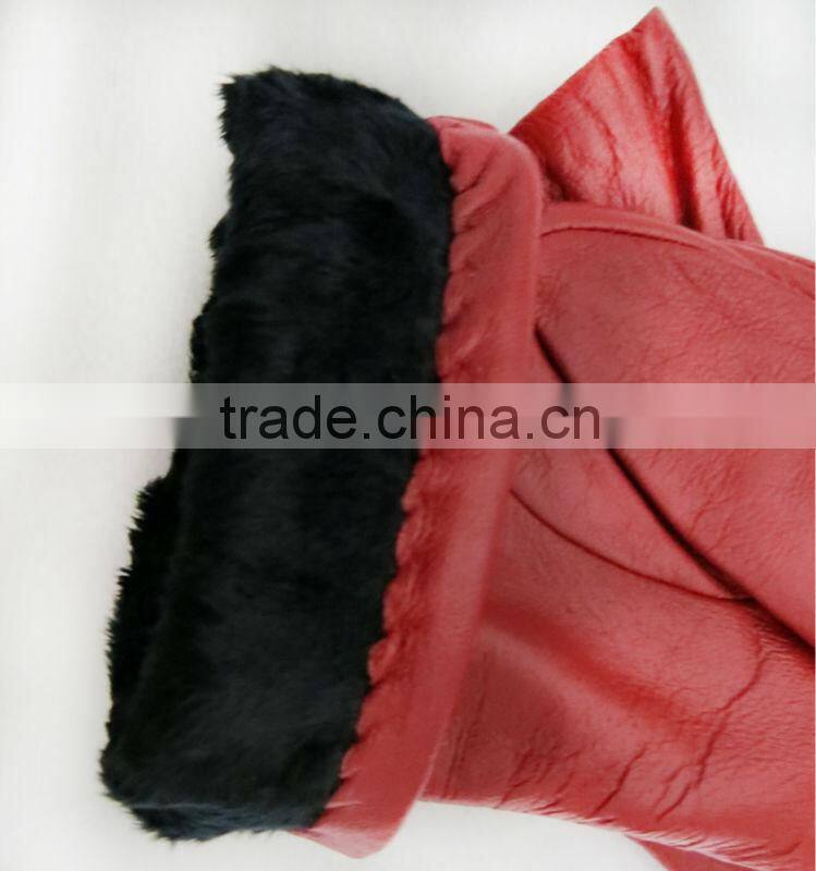 Fashion ladies fake PU leather glove factory