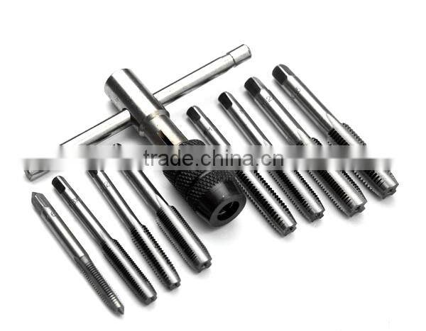 9 pcs threading tap set with t handle tap wrench