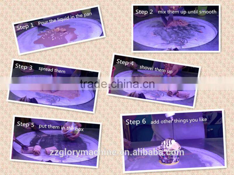 Single pan commercial fried ice cream machine