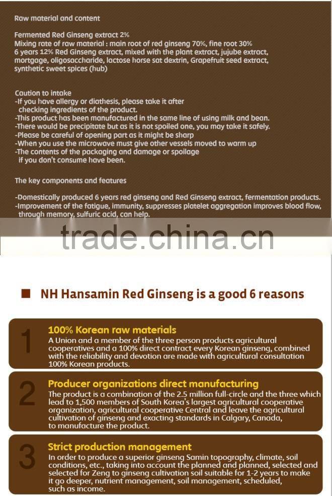 NH Hansamin Fermented Korean red ginseng drink for parents Health