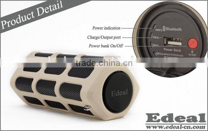 Portable music speaker bluetooth waterproof wireless speakers 7000mah power bank system woofer speaker from BSCI manufaturer