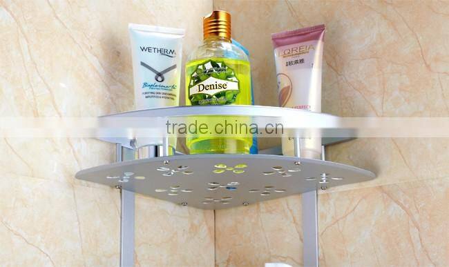 3 tier Triangle Bathroom Basket Bathroom Corner Shelf Hanger aluminum Bath Shelf Bathroom Storage Basket