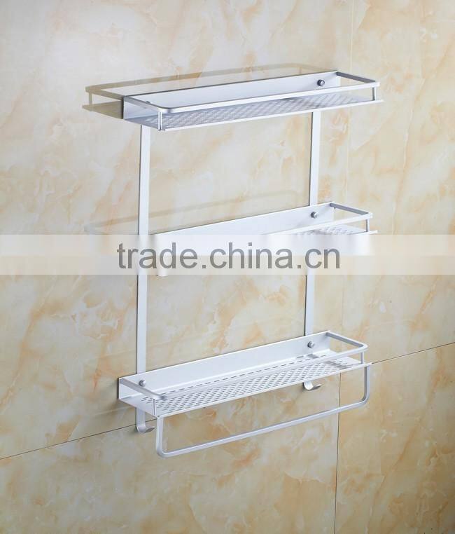 hot sale 3-tier Storage Holders Aluminum Wall Bathroom Rack/paper towel holder 12cm-wide