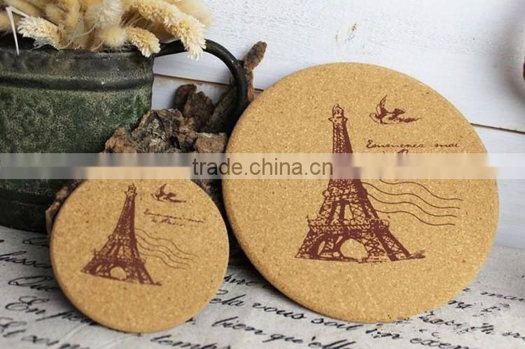 Christmas gifts wholesale cork tin coaster with customized logo printed