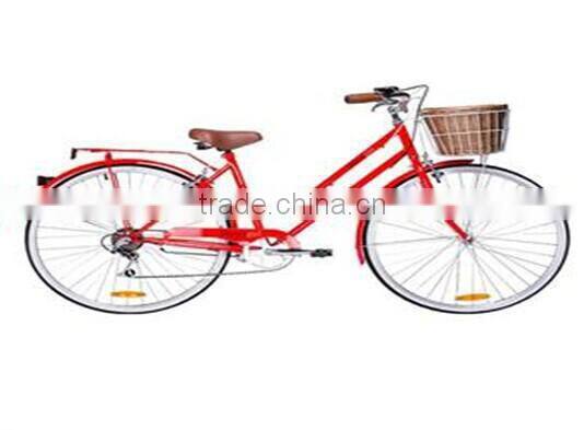 China 2015 hot new cheap urban bike high quality 26'' retro city bike with dynamo light