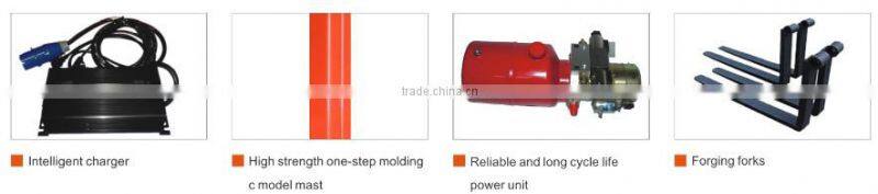 Semi-electric hydraulic stacker-- Semi-power forklift stacker-- Electrical lifting and muanl push--Heavy duty stacker SPN20