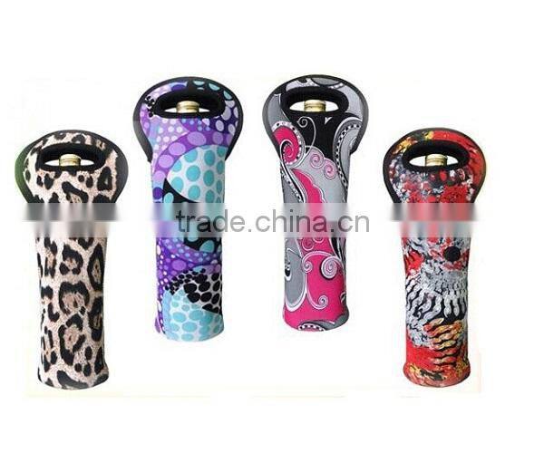 fashionable neoprene single bottle cooler tote bag