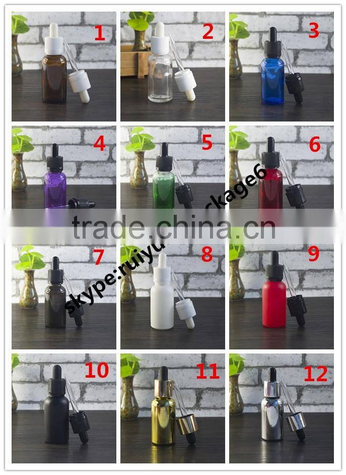 RUIJIA 15ml 30ml rectangle glass dropper bottle with childproof and tamper evident cap wholesales