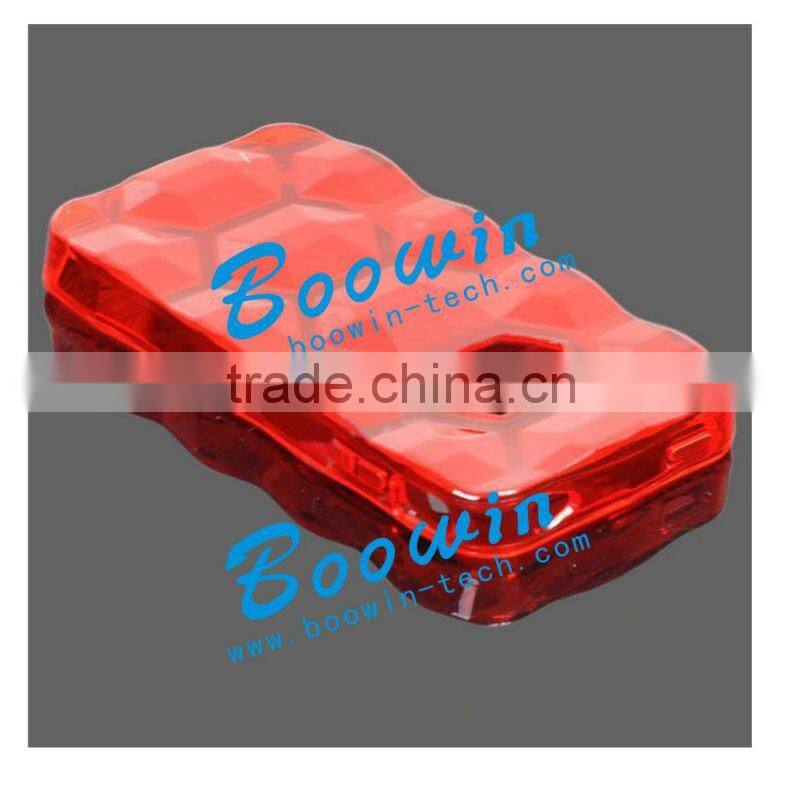 red blue hexagon Soft TPU Gel Crystal Jelly Case Cover for apple iphone 4s