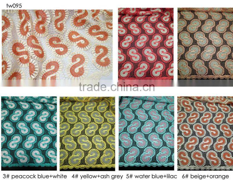 Organic cotton lace fabric austrian lace fabric cotton guipure lace fabric