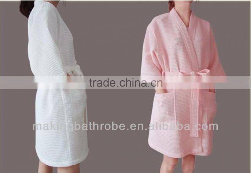 Popular bridal party casual spa waffle robes for women quick-drying bathrobes