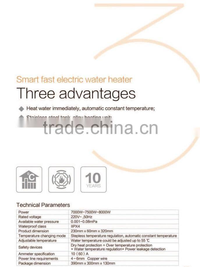smart fast electric water heater