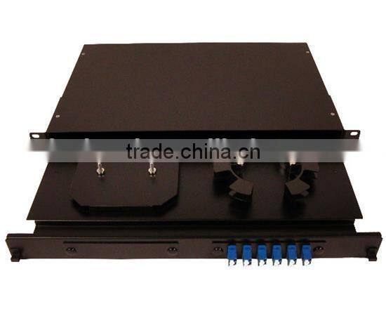 Fiber optic Patch Panel, 12 Port, Single Mode LC Duplex, 1U