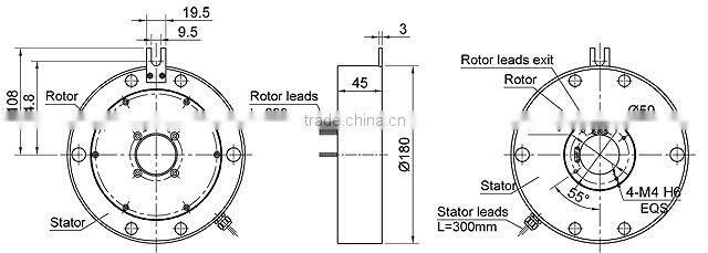 Double deck slip ring design marine and medical equipment rotating joint