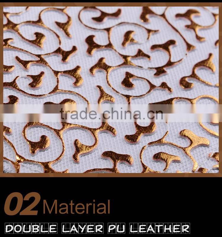 Gold Double Layer PU Leather Makeup Case