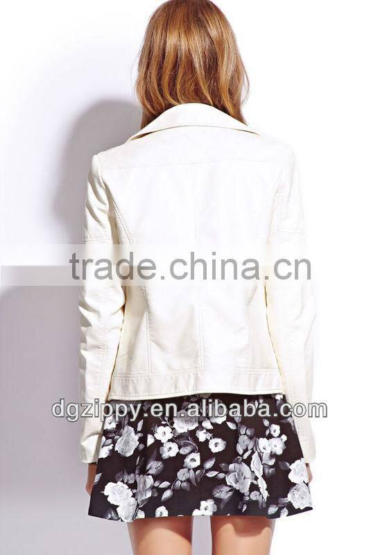 Street-chic moto leather jacket for women