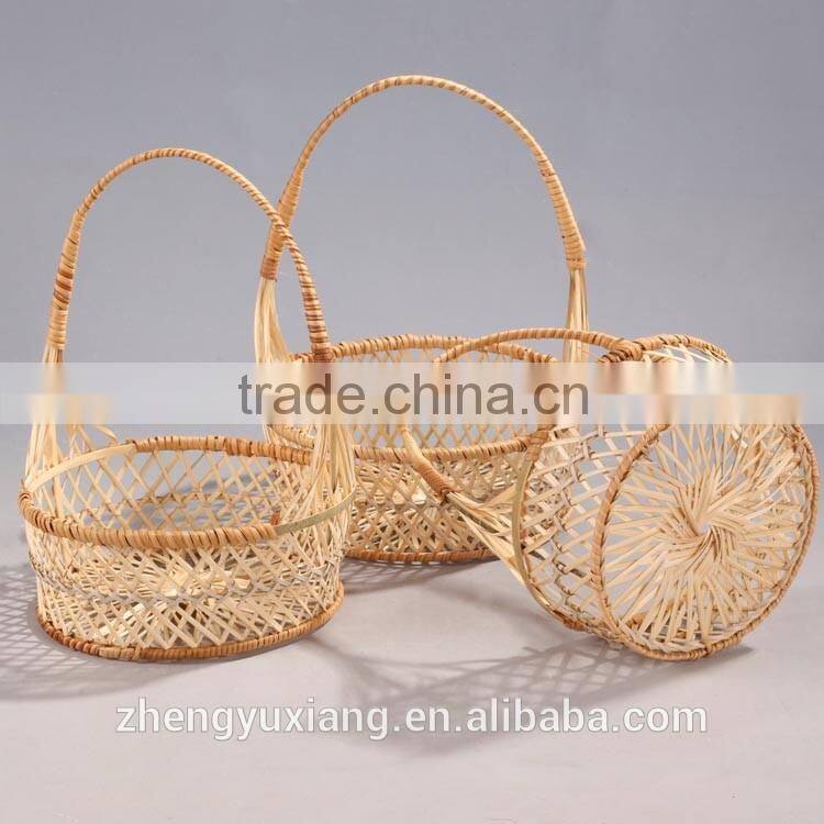 Handwoven bamboo fruits vegetables hanging basket