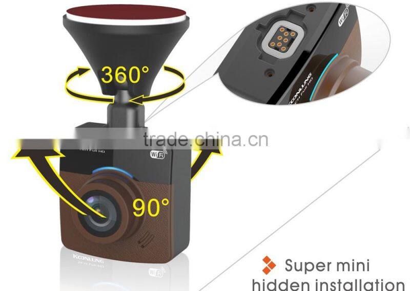 Dual lens fhd 1080P detached DVR car gps and reverse camera