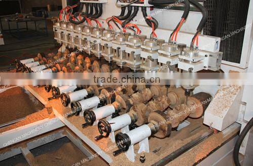 3d wood carving machine 8 spindles for chair legs