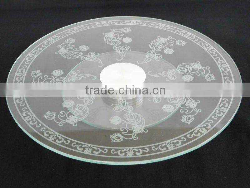 Hot selling customized rotating tempered glass lazy susan