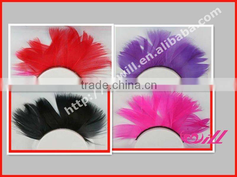 Fashion Crazy Red False Eyelashes Feather Eyelashes Cheap False Eyelashes Hot Sale