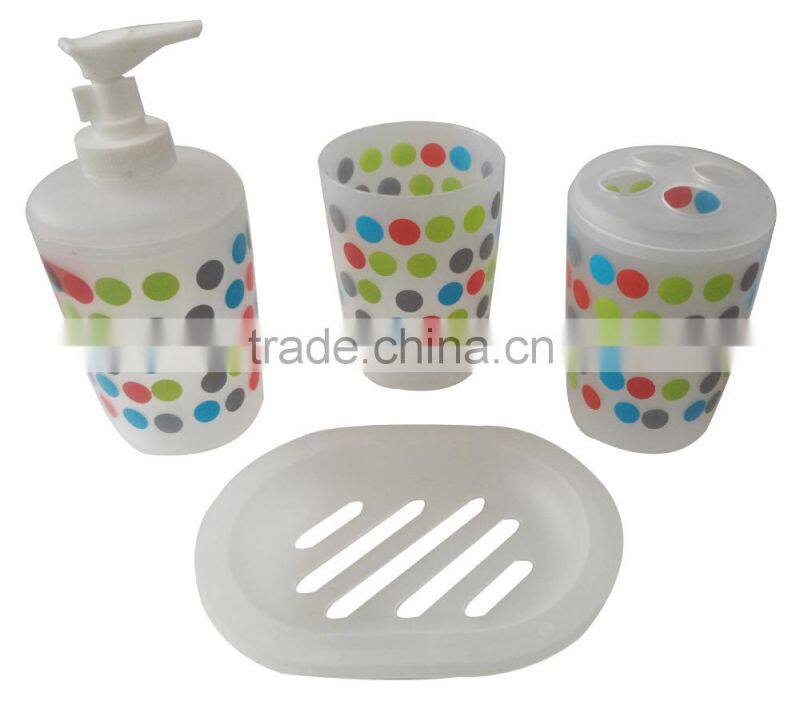 Colourful pp material plastic complete bathroom sets
