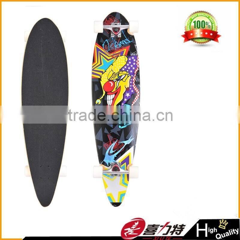 High quantity longboard wholesale Canadian maple heat transfer printing longboard skate