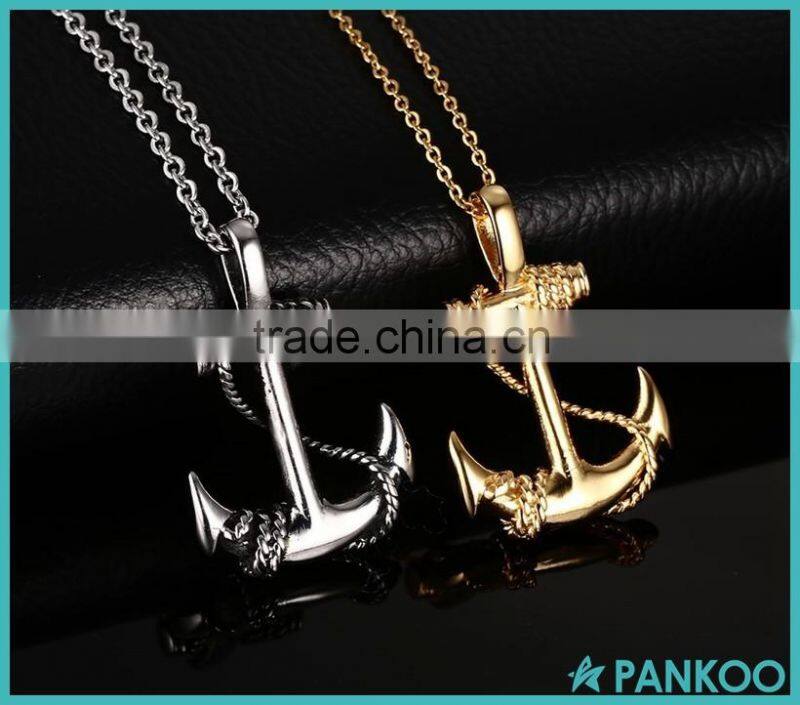 Wholesae 18 K gold plated silver jewelry 925 sterling silver anchor pendant