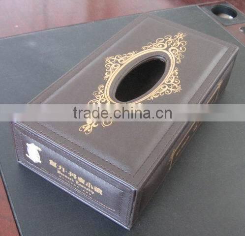 Quality promotional high quality pu leather tissue box