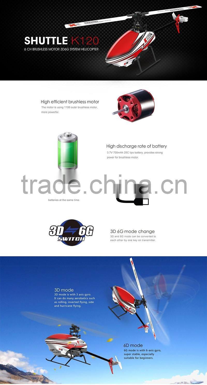 China factory XK 6CH 3D 6G system rc helicopter toys brushless motor rc helicopter