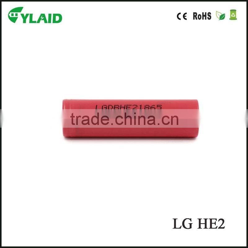 Newest red color original in stock lg he2 18650 battery small rechargeable battery torch light rechargeable battery