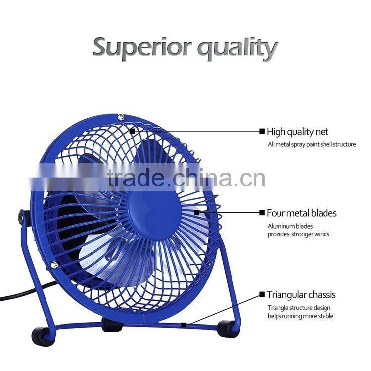 USB mini desk cooler fan quietness metal computer laptop PC plug charge fans