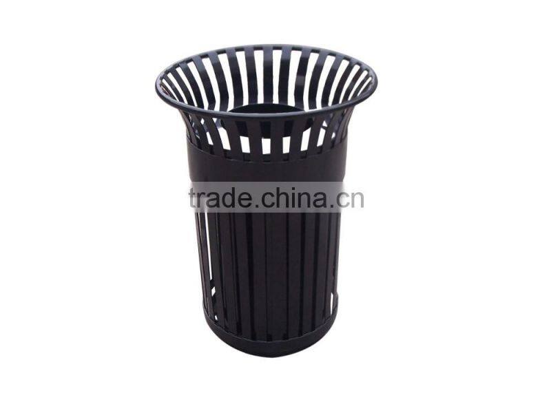 BS01c Arlau durable single outdoor metal trash bin with Ashtray