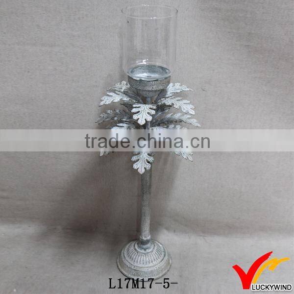leaf decoration stemmed votive candle holders