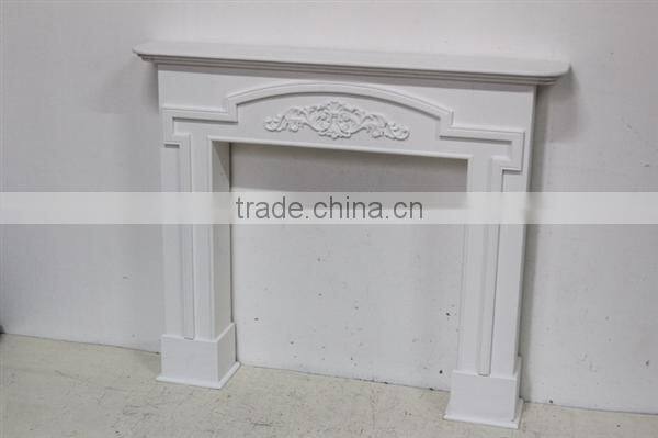 Vintage white resin wood fireplace