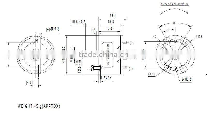 For DVD/CD, ROHS Certificate, RF-500 RF-500TB Micro Motor DC Electric Motor