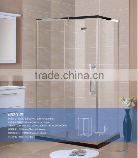 stainless steel frame design shower screen B201