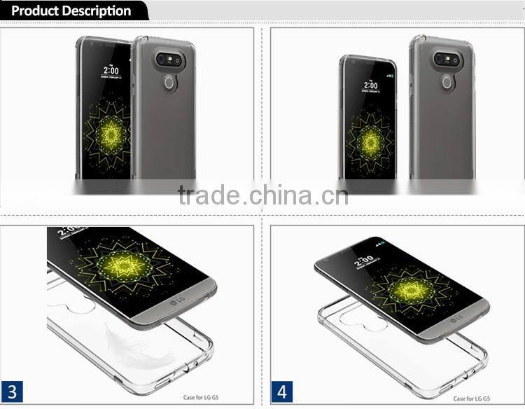 New Product 2016 Clear Ultra Slim Acrylic + TPU Bumper 2 in 1 Back Cover Case For LG G5 H830 Mobile Phone Accessories