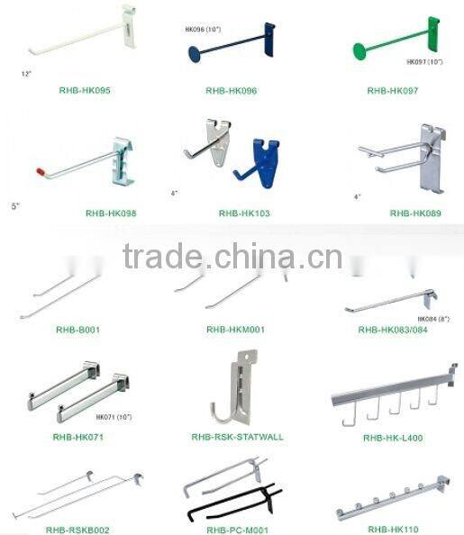 Chrome retail display hooks display saddle