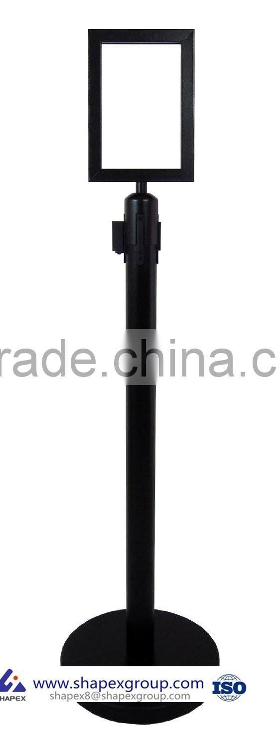 RETRACTABLE STANCHION SET, 6 Posts + Portrait SignFrame
