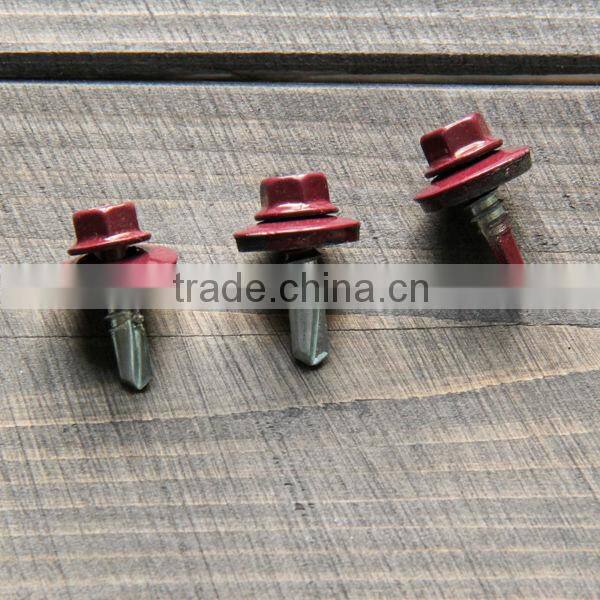 Hex Washer Head Self Drilling Screws with Color Painted roofing screw