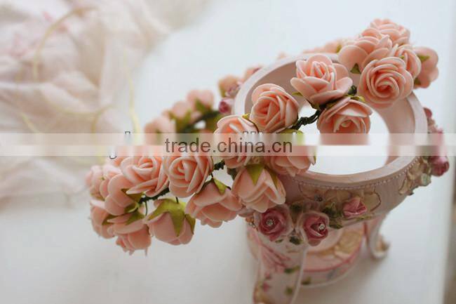 EVA PE Rose Flower Head Wreath Garland For Wedding Prom Party And Christmas Decoration