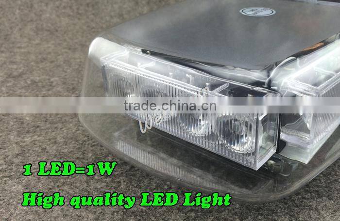 DC12V-24V led lightbar, 24 LED 24W Beacon light with Magnets ,Emergency Strobe Light bar 4 colors LED warning Light