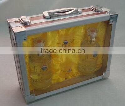 Aluminum high-end wine box,acrylic sweet wine case,wine bottle box