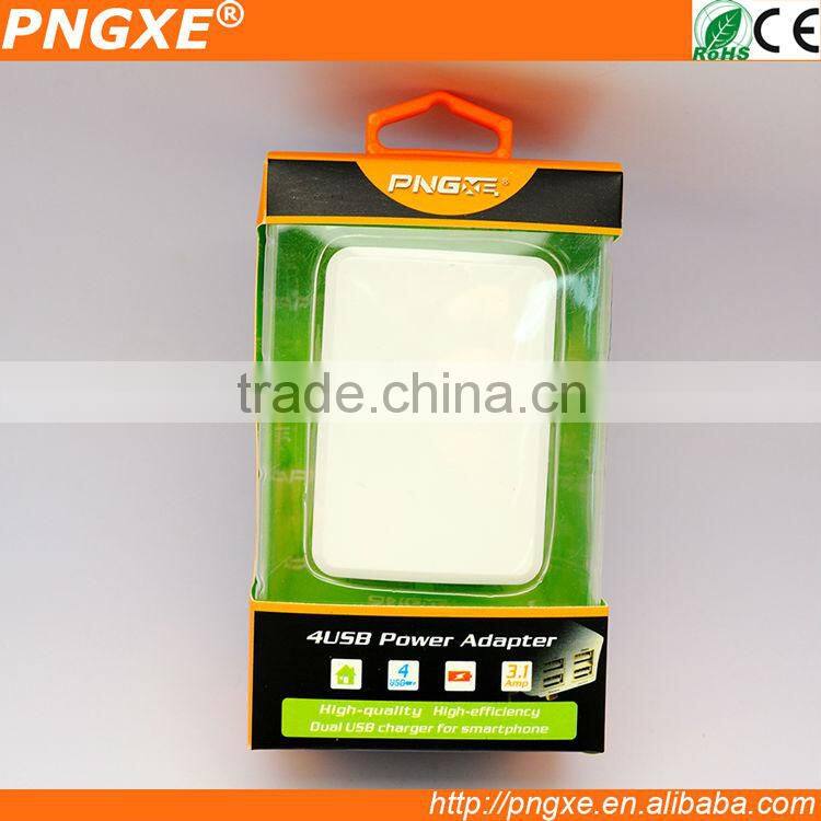 5V 3100MA 4usb port travel charger with UK/US/EU for mobile phone