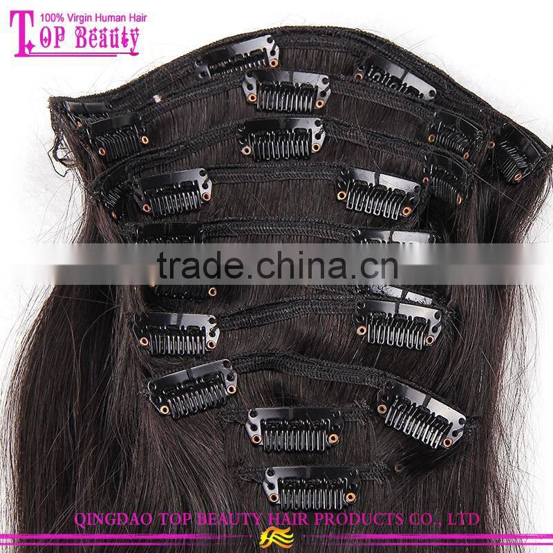 New Fashionable Hot Sale Hair Extension Clip In Peruvian Clip In Hair Extensions