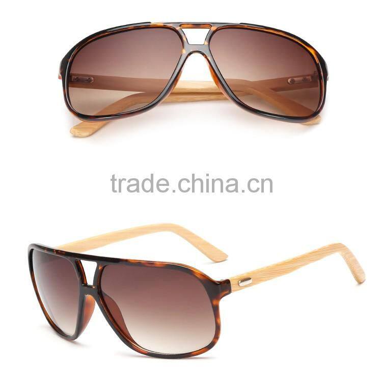 free sample 2016 newest vintage bamboo sunglasses with colorful lenses