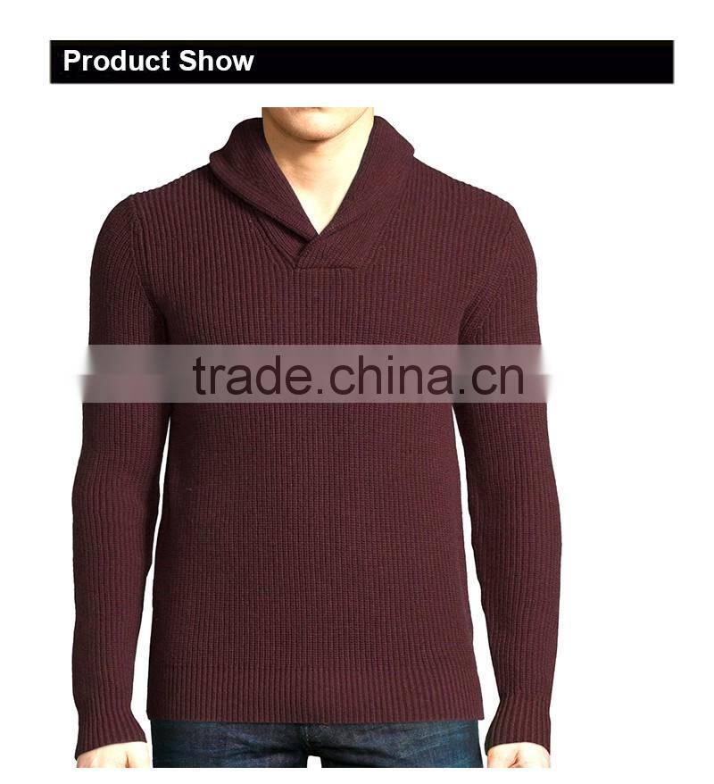 16FZCAS19 winter shawl collar men sweater cashmere jumper