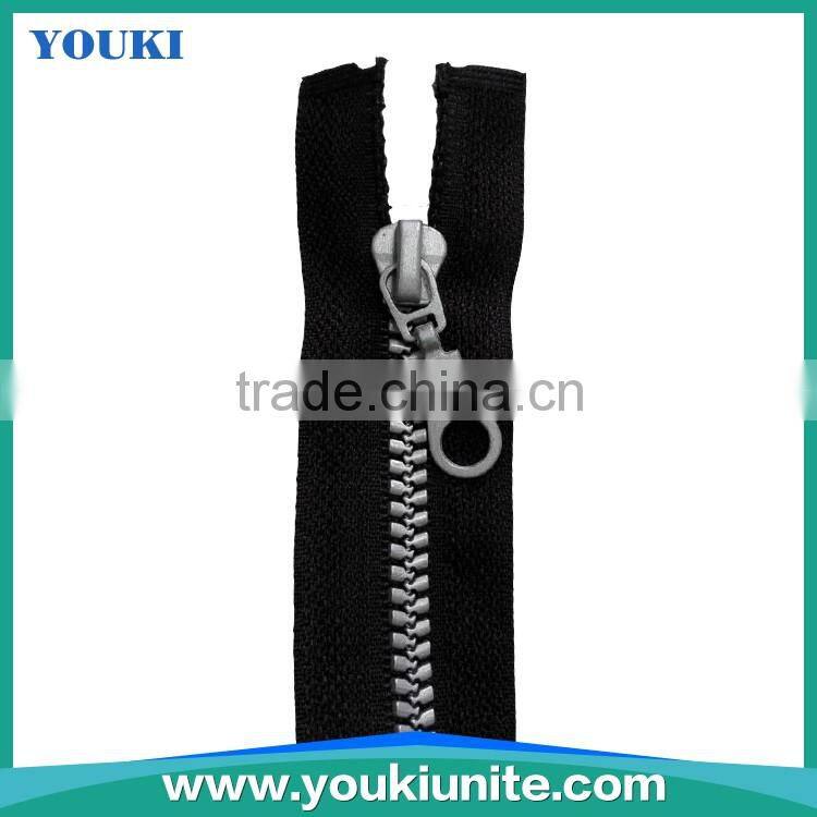 5# Woven Tape Plastic Zipper Open-end With Auto Lock Silver Teeth YKP-2007