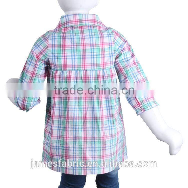 James 50s big check colorful regular soft woven fabric for children's shiring